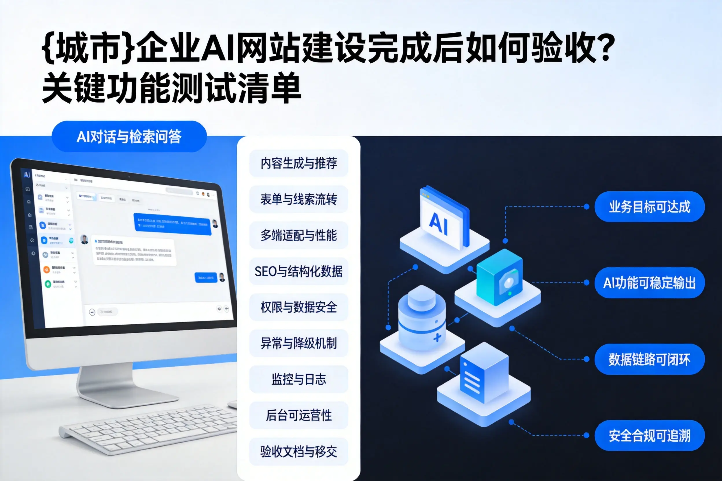 汉中企业AI网站建设完成后如何验收?关键功能测试清单