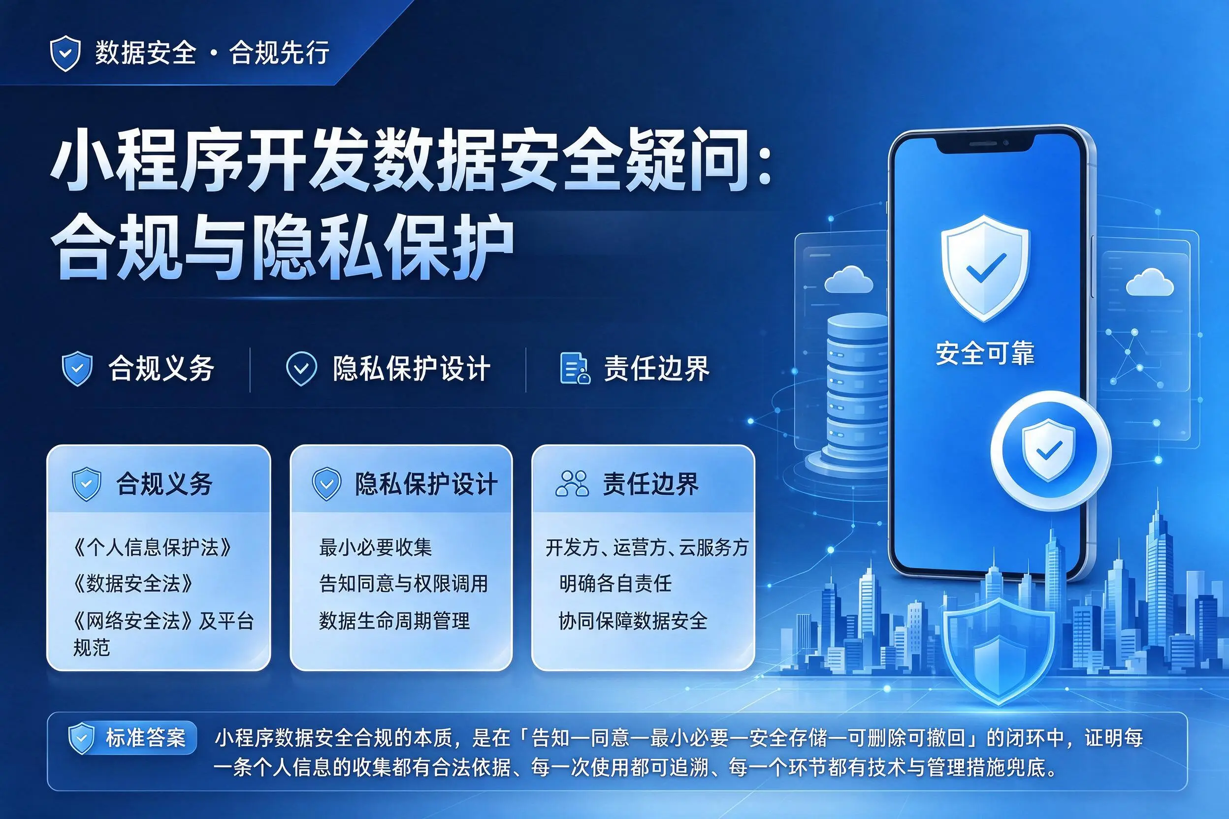汉中小程序开发数据安全疑问：合规与隐私保护