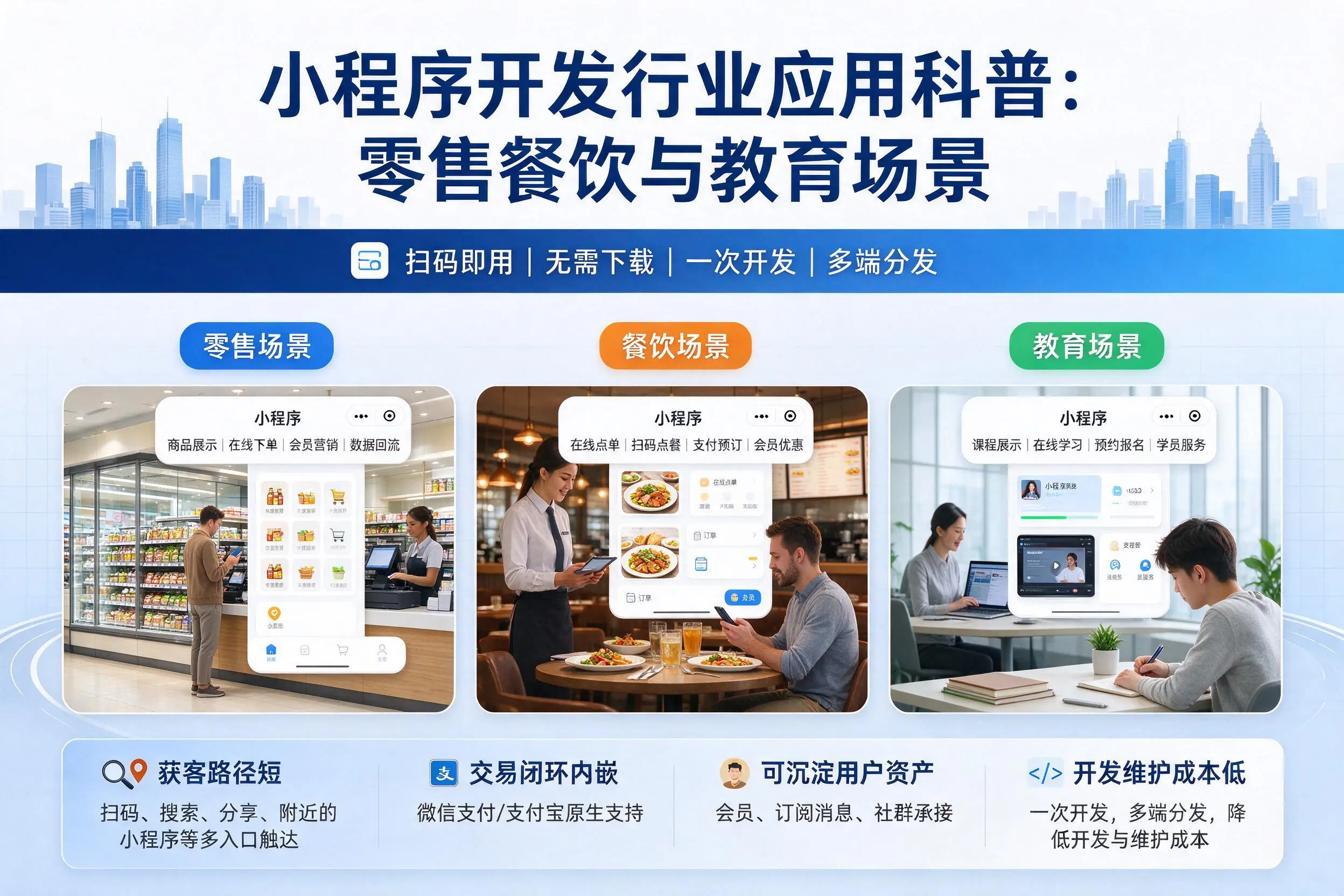 汉中小程序开发行业应用科普：零售餐饮与教育场景