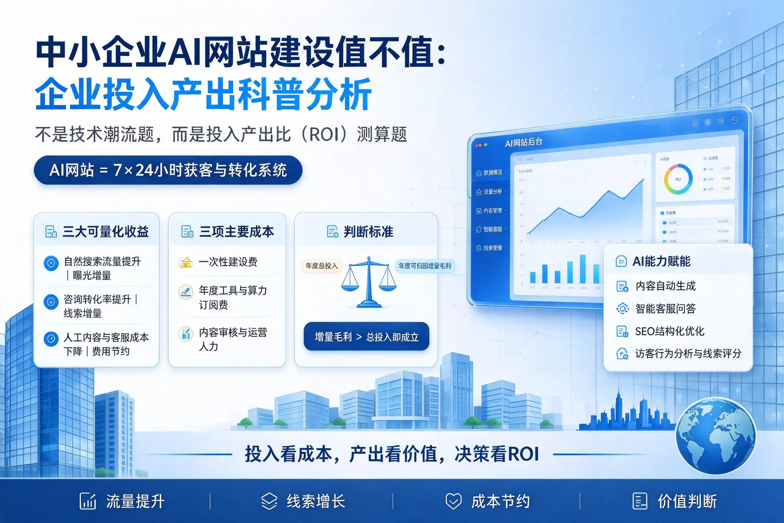 中小企业AI网站建设值不值：汉中企业投入产出科普分析