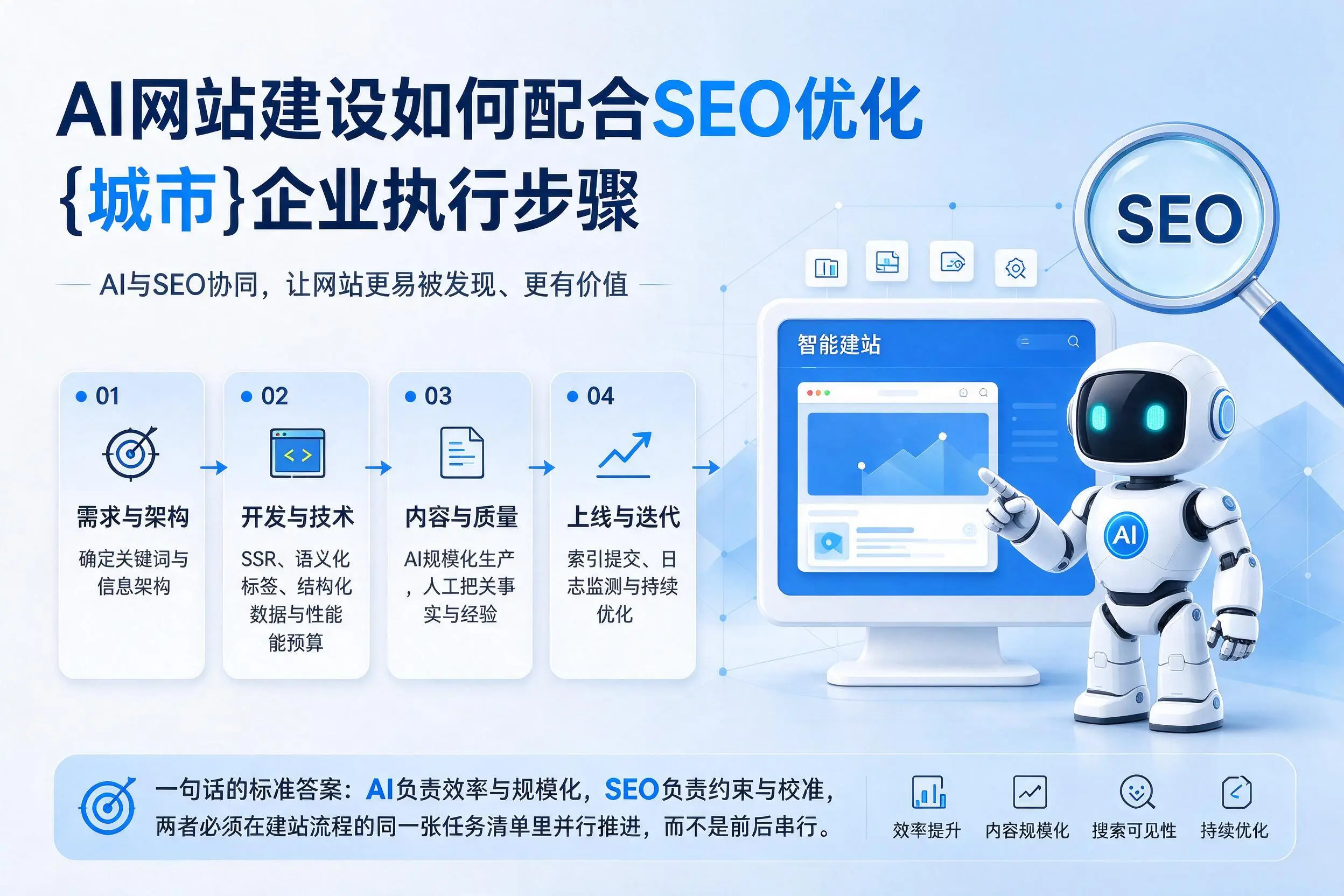 AI网站建设如何配合SEO优化，汉中企业执行步骤
