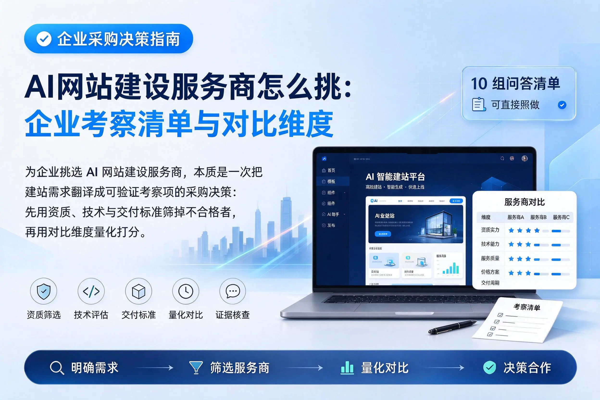 AI网站建设服务商怎么挑：汉中企业考察清单与对比维度