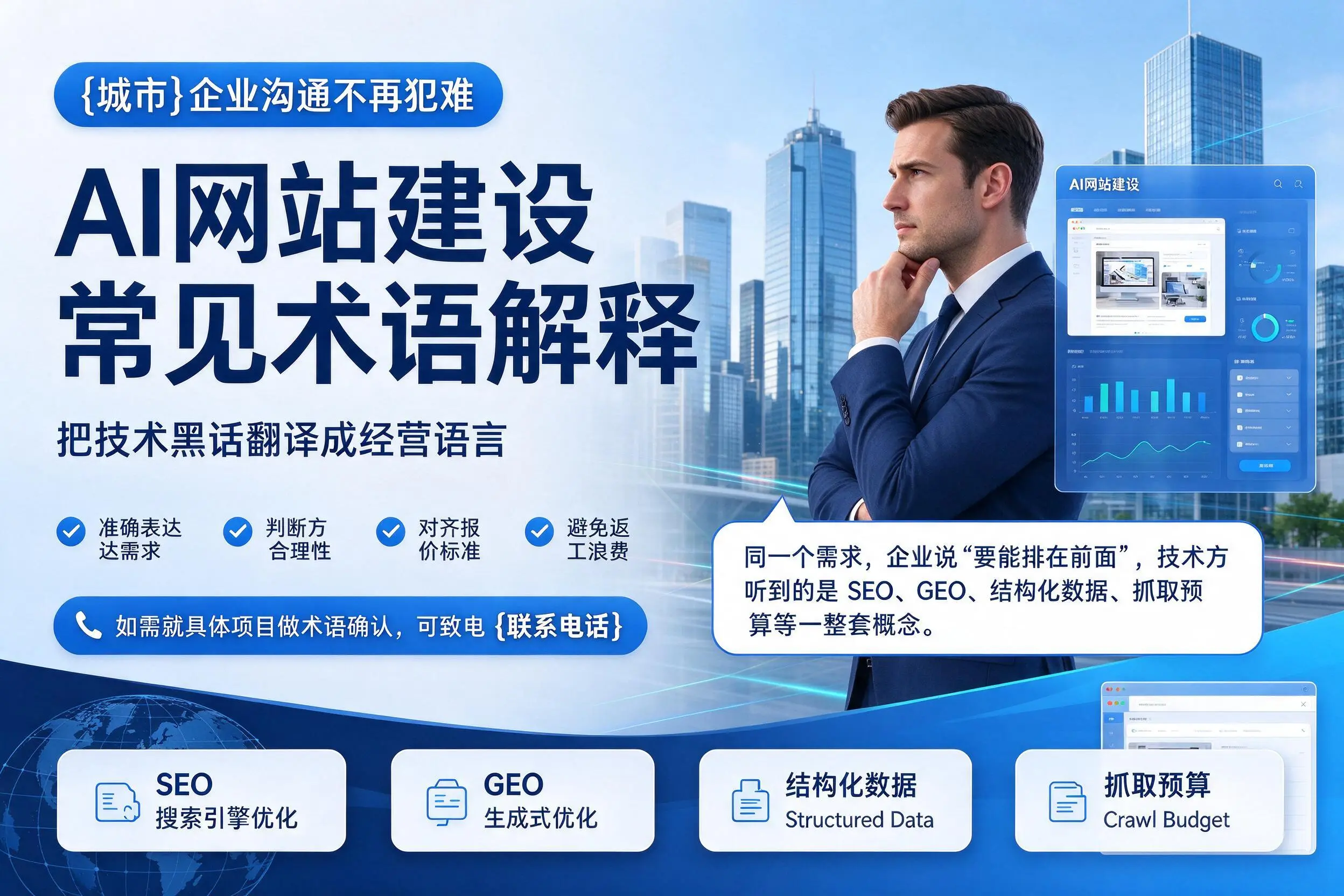 AI网站建设常见术语解释，汉中企业沟通不再犯难