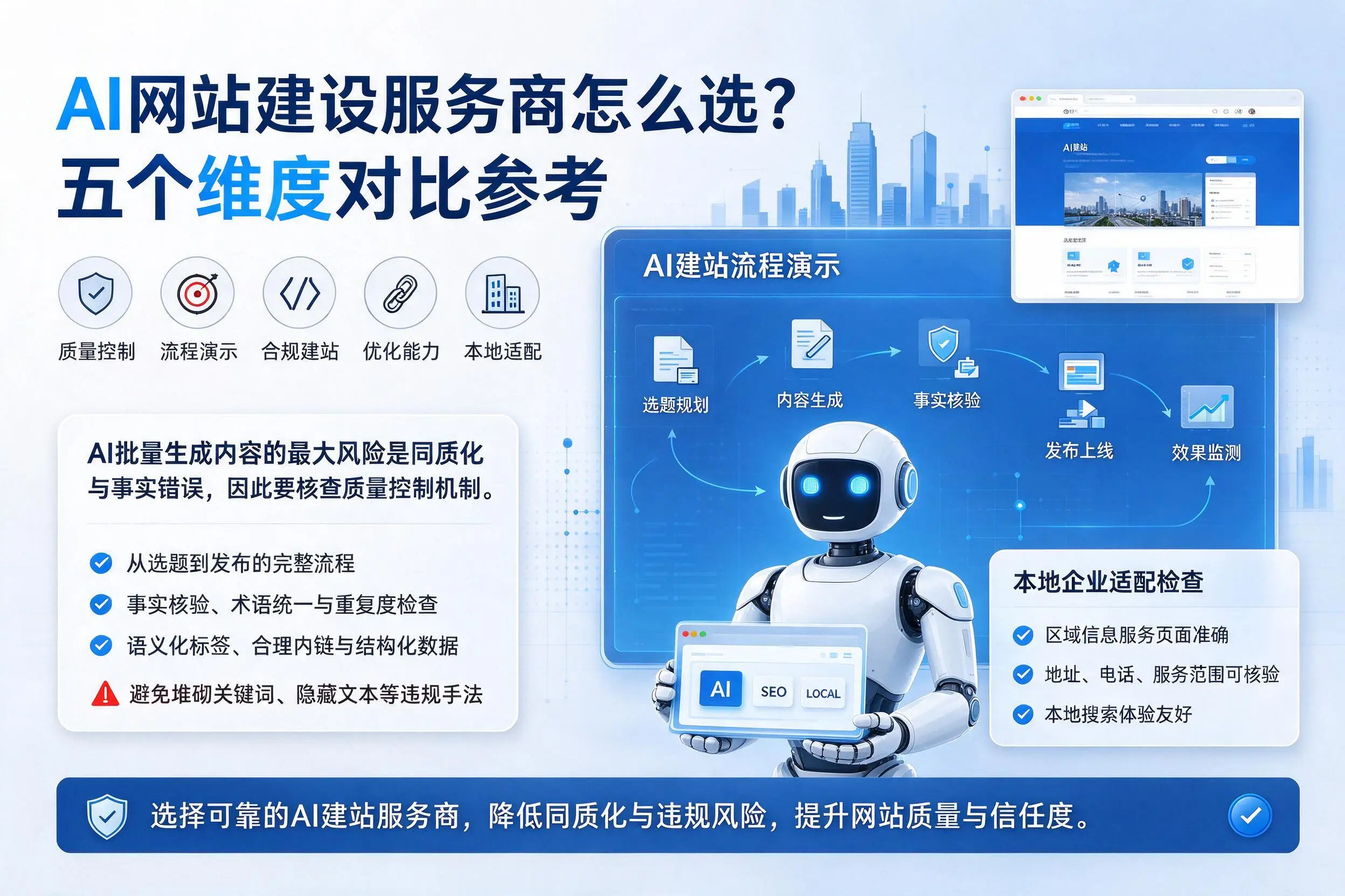 汉中AI网站建设服务商怎么选？五个维度对比参考