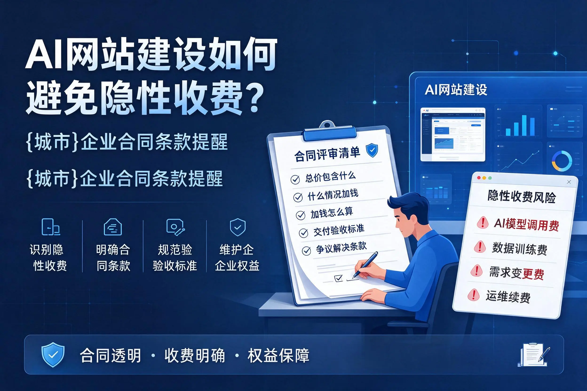 AI网站建设如何避免隐性收费？汉中企业合同条款提醒