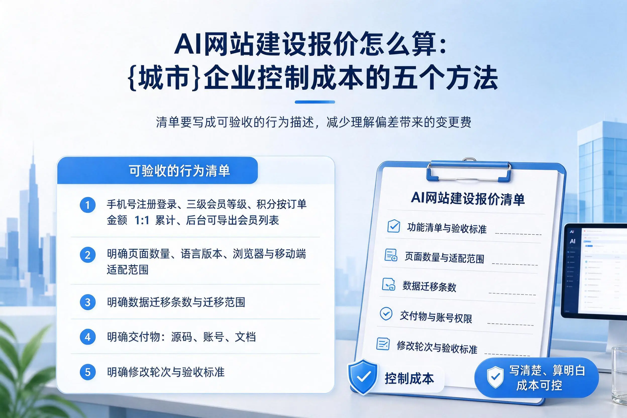 AI网站建设报价怎么算:汉中企业控制成本的五个方法