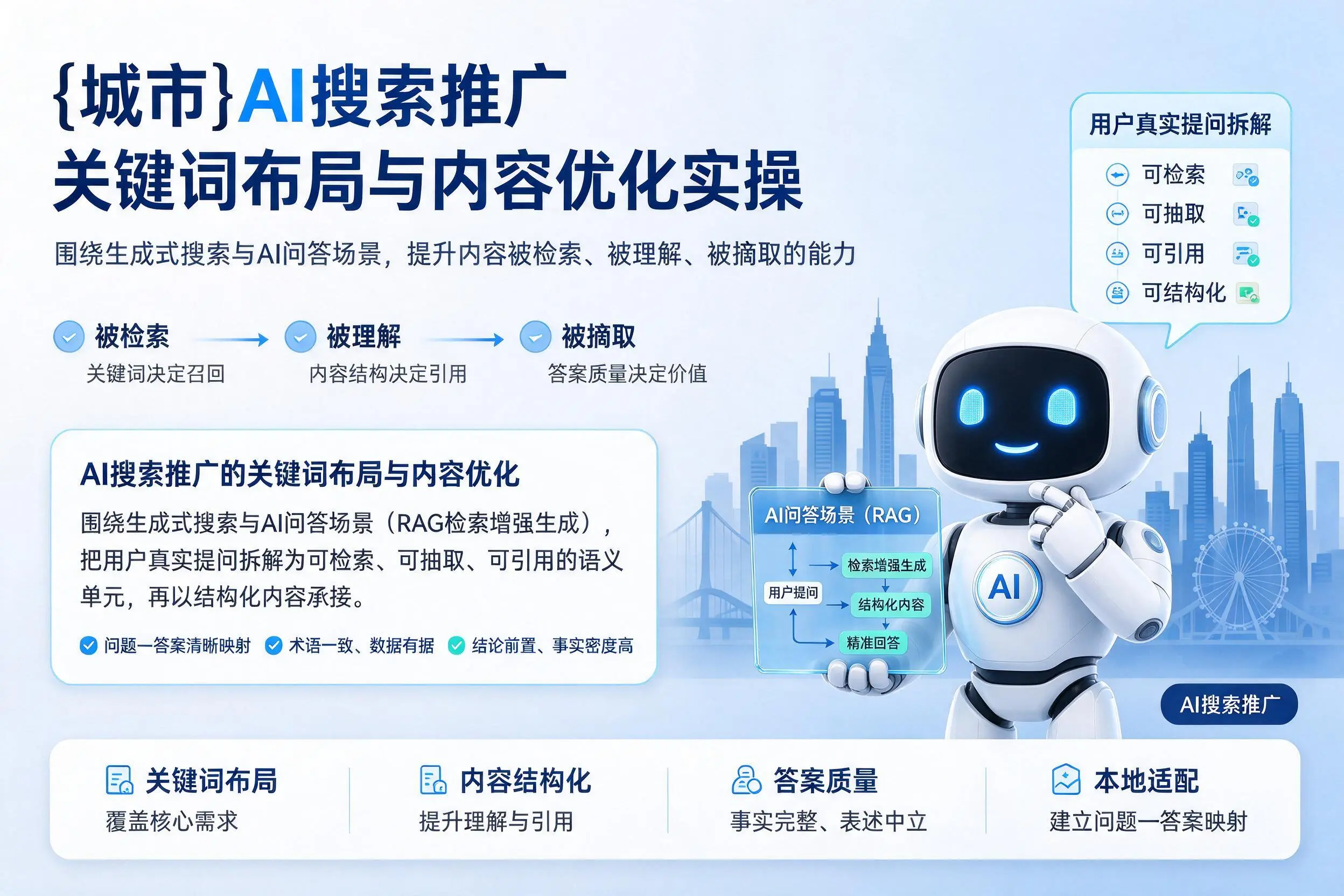 汉中AI搜索推广关键词布局与内容优化实操