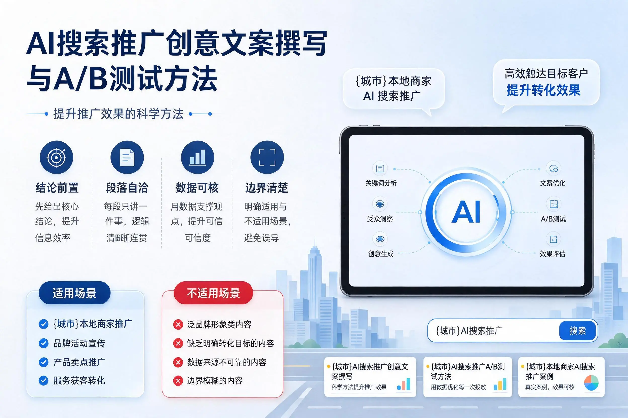 汉中AI搜索推广创意文案撰写与A/B测试方法